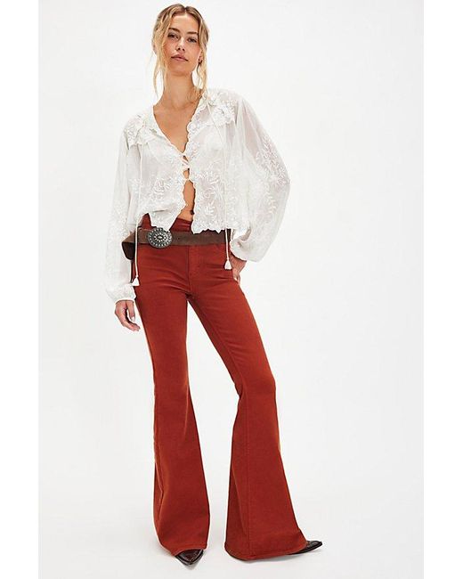 Lee Jeans Red High-Rise Ever Fit Flare Jeans