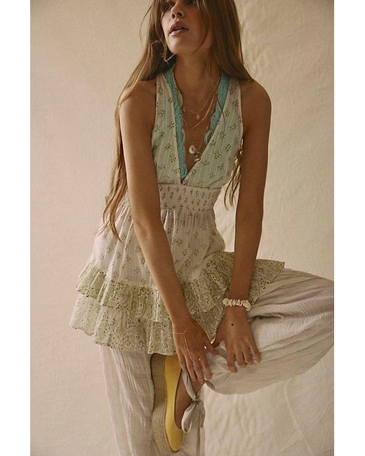 Intimately By Free People Brown Happy Hour Printed Mini Slip By