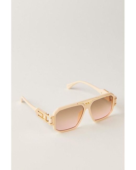 Free People Natural Corfu Oversized Aviator Sunglasses