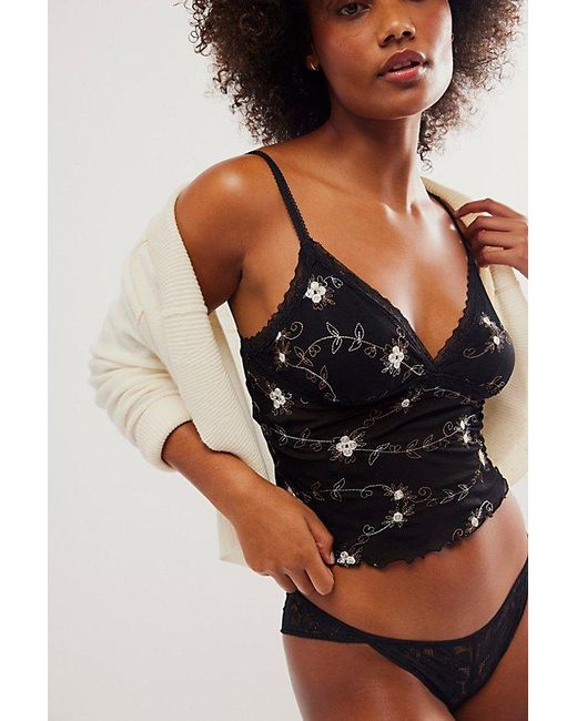 Intimately By Free People Black Pocket Full Of Posies Cami