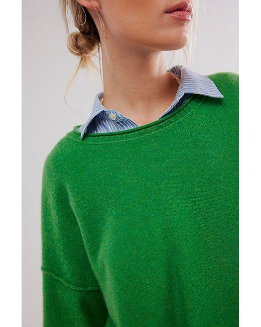 Free People Green Addie Cashmere Pullover