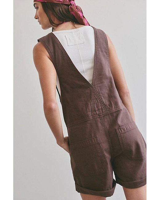 Free People Brown Jude Shortalls
