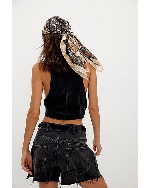 Free People Black Moxie Barrel Shorts