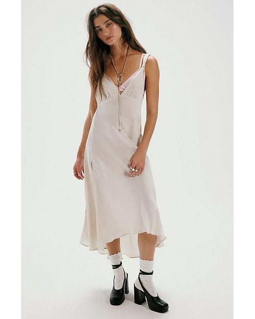 Intimately By Free People Natural Show Business Midi Slip Dress By
