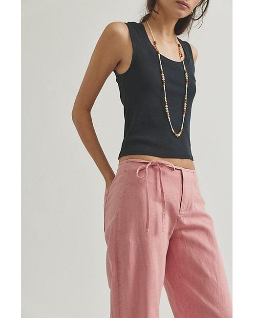 Free People Multicolor Amelia Solid Tie Trousers