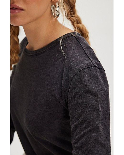 Free People Black Nova Long-Sleeve Tee