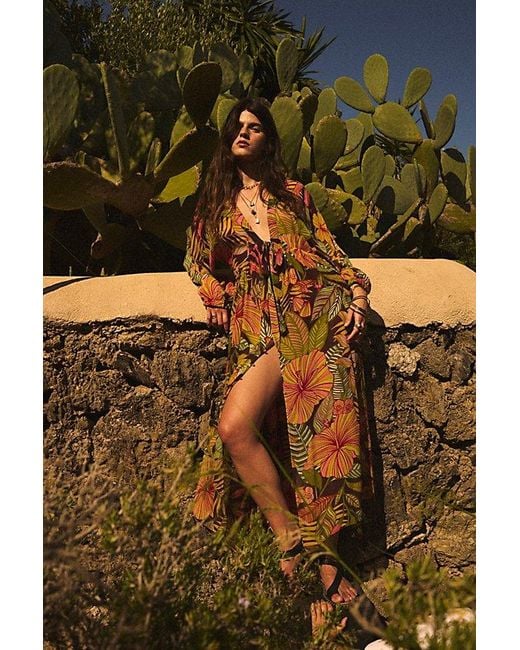 Matthew Williamson x Free People Multicolor Kantuta Long Sleeve Kaftan Jacket