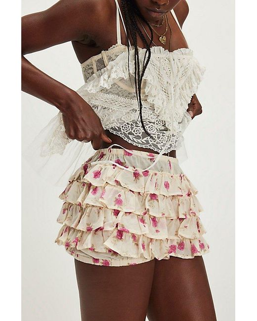 Free People Multicolor Ruffle Up Bloomer Shorts