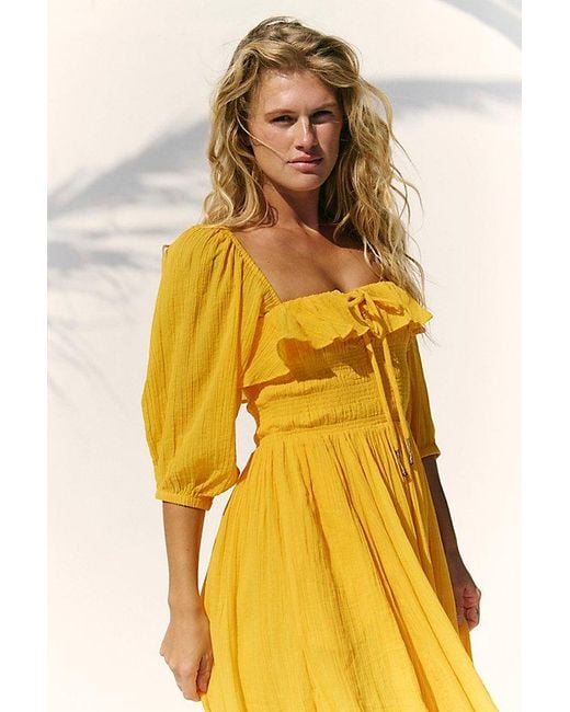 free-est Yellow Oasis Midi Dress By