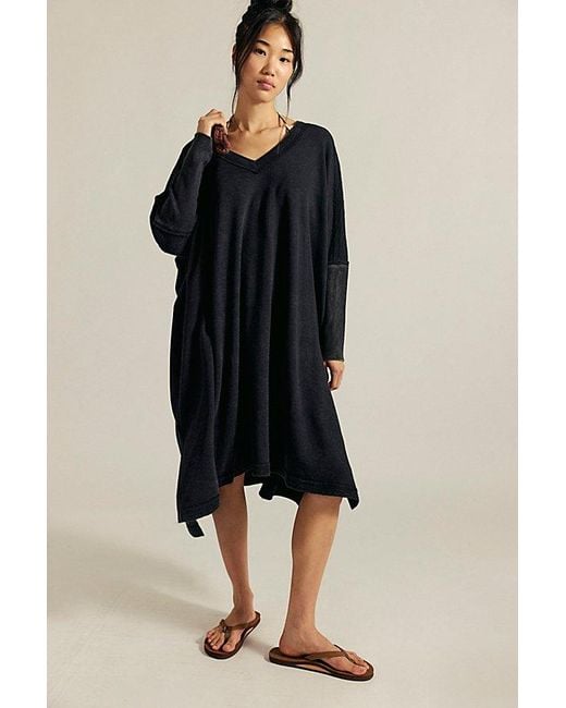 Free People Black Happy Place Maxi Sweatshirt