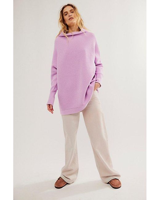 Free People Purple Ottoman Slouchy Tunic Jumper At In Lilac Bouquet, Size: Xs
