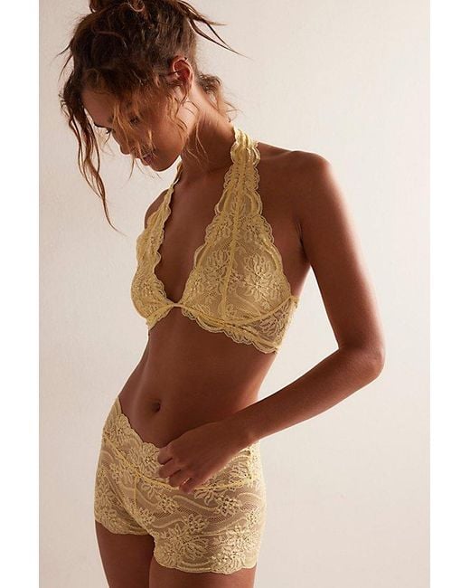 Intimately By Free People Brown Last Dance Lace Halter Bralette By