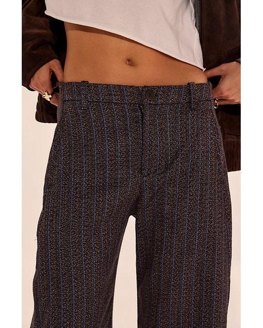 Free People Black Spotlight Herringbone Barrel Trousers