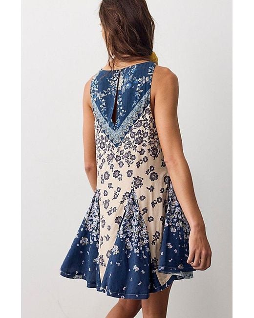 Free People Blue Everlasting Printed Mini Dress