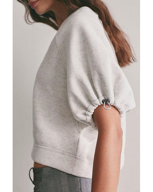 Free People Gray Fun Here Short-Sleeve Sweatshirt
