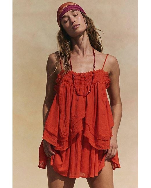 Free People Red Layla Set