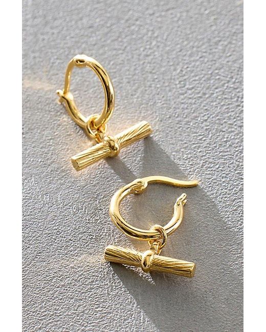 Daisy London Metallic Estee Plate T-Bar Charm Hoops