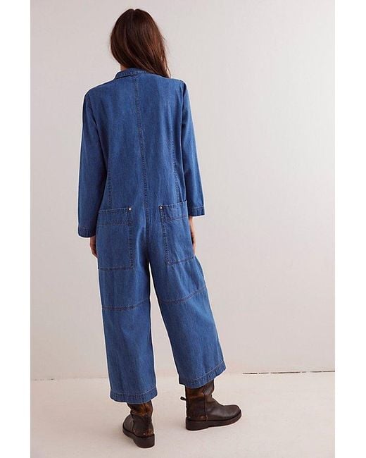 Free People Blue We The Free Margarita Jumpsuit