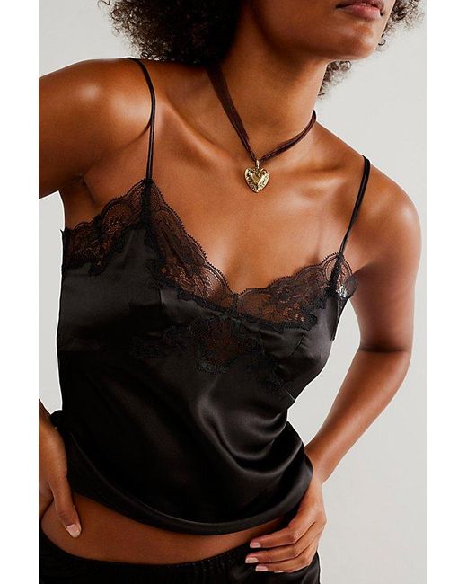 Only Hearts Black Silk Charmeuse Cami