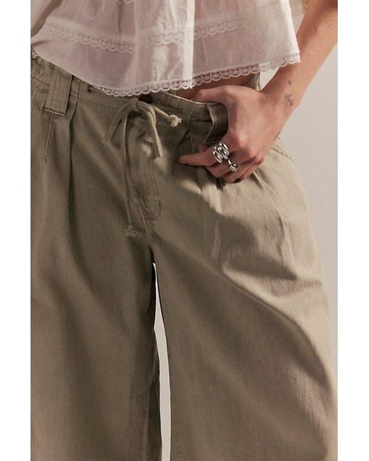 Free People Gray Julien Wide-Leg Chino Trousers