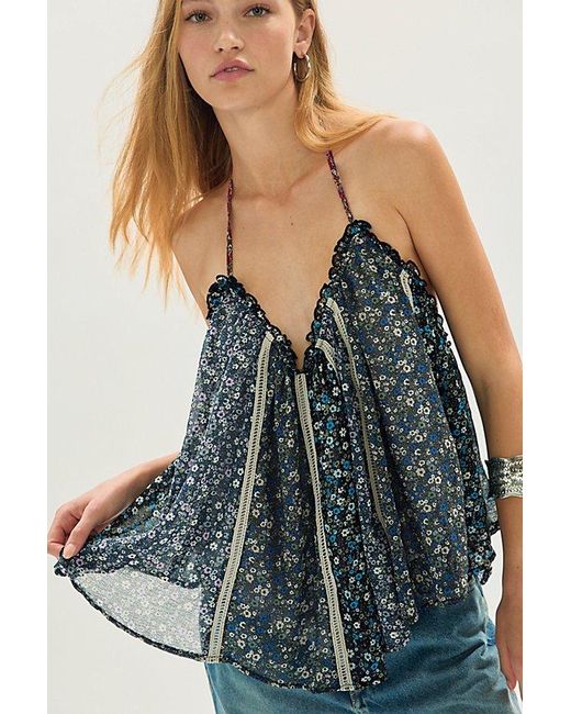 Free People Blue Costa Printed Tank Top