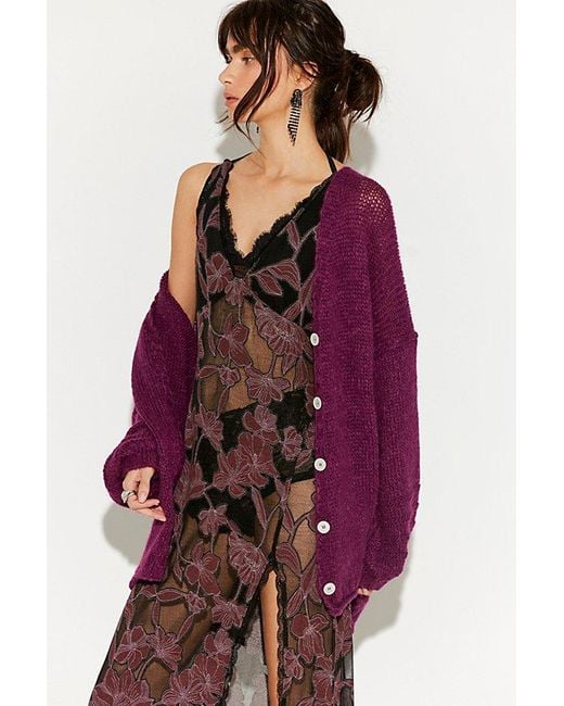 Free People Purple Marina Softspun Cardi