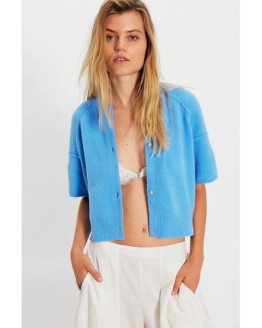 Free People Blue See Me Softspun Cardigan