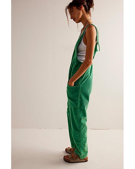 Free People Green We The Free High Roller Cord Jumpsuit