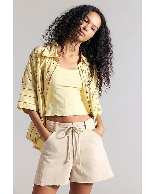 Free People Natural Camped Out Cotton-Canvas Shorts