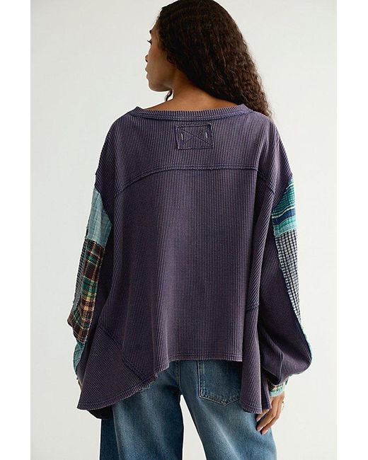 Free People Blue We The Free Alston Long Sleeve Top