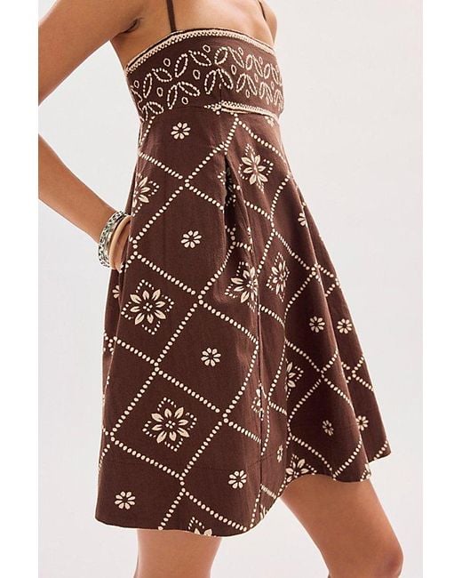 free people sun up mini dress Free People Cross Of Sunlight Mini Dress - Tropical Nut