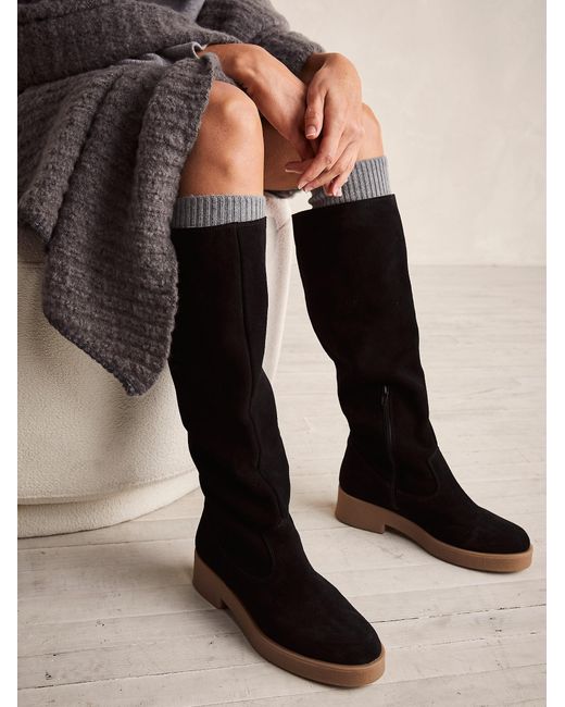 women's black tall slouch boots