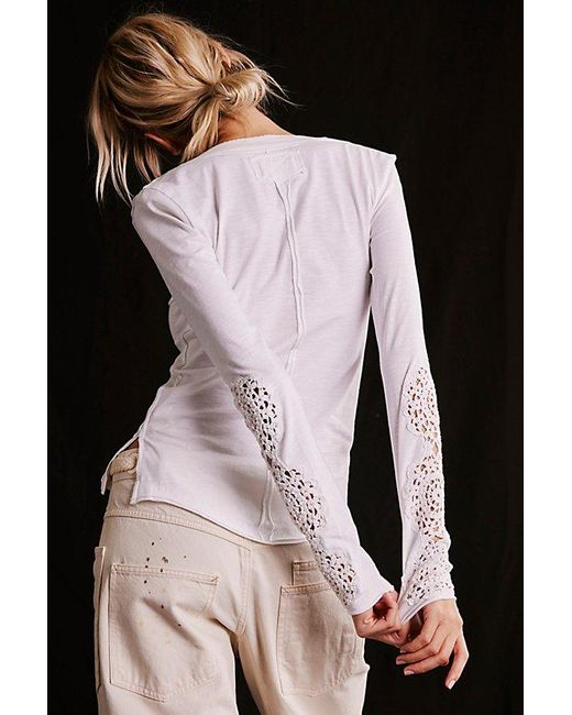 Free People White Our Song Henley Cuff