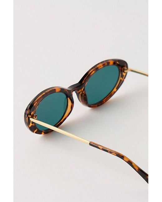 Free People Orange Mae Oval Sunglasses