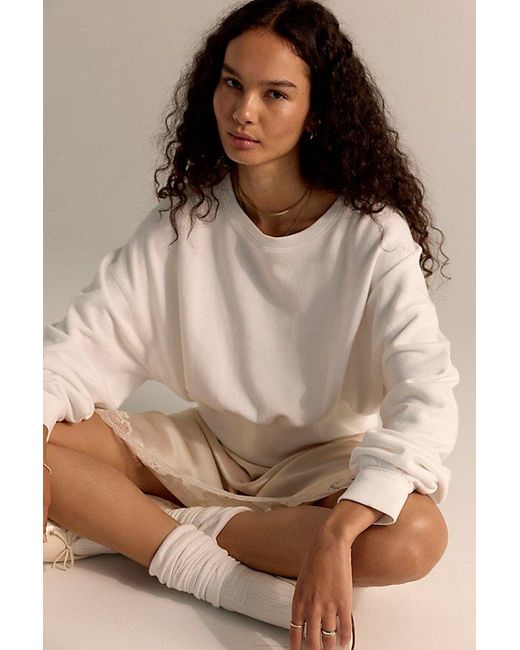 Free People White All Day Pullover