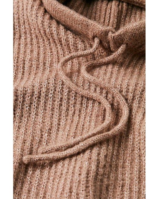 Free People Multicolor Over My Head Ribbed Balaclava At In Mocha