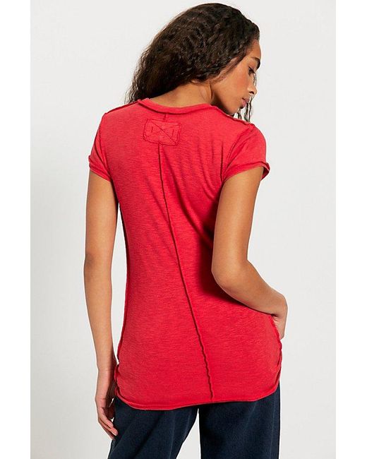 Free People Red Tinsley Tee