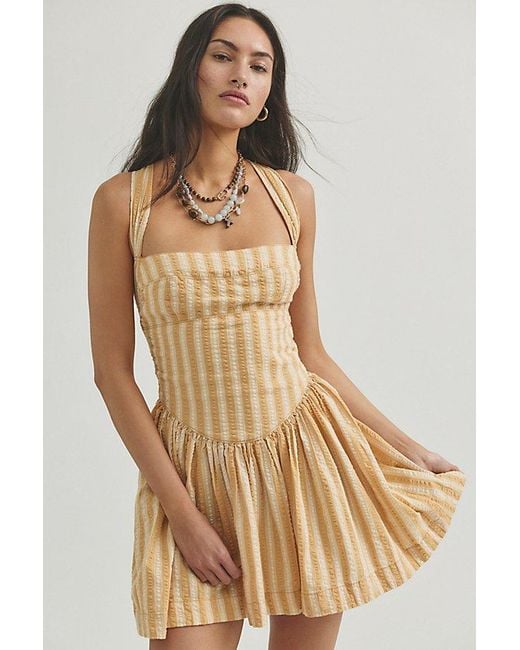 Free People Natural Laurel Plaid Mini Dress
