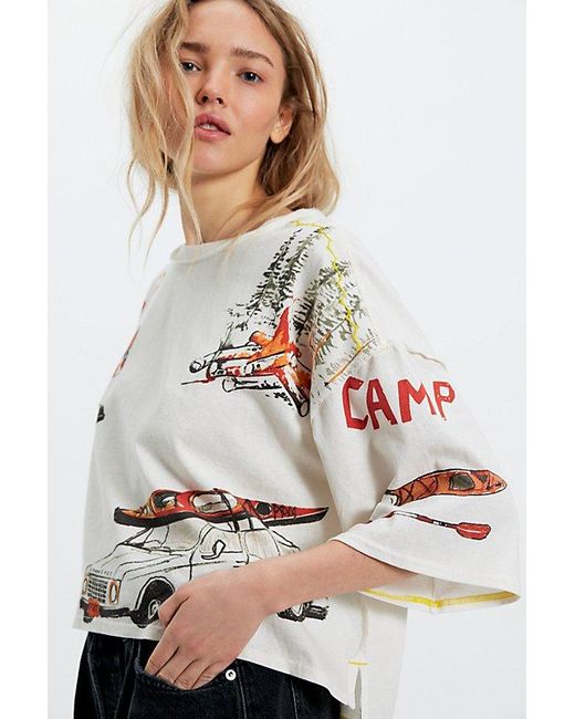 Free People White Mountain View Graphic Tee By