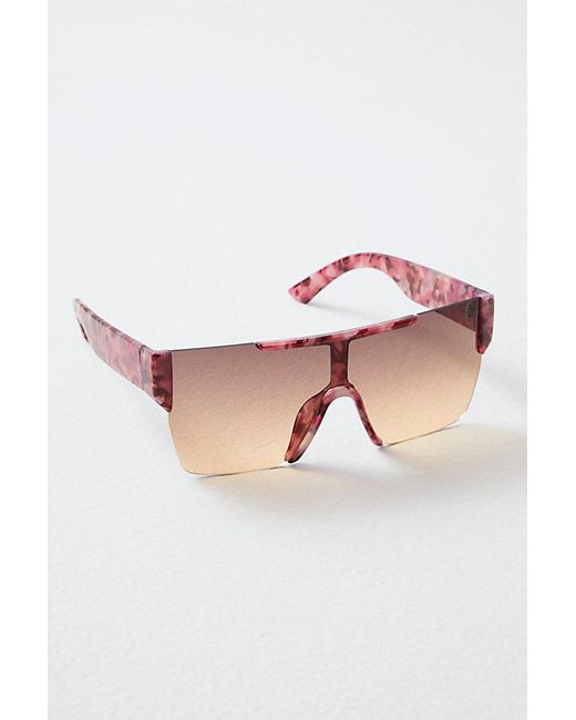 Free People Pink River Recycled Shield Sunglasses