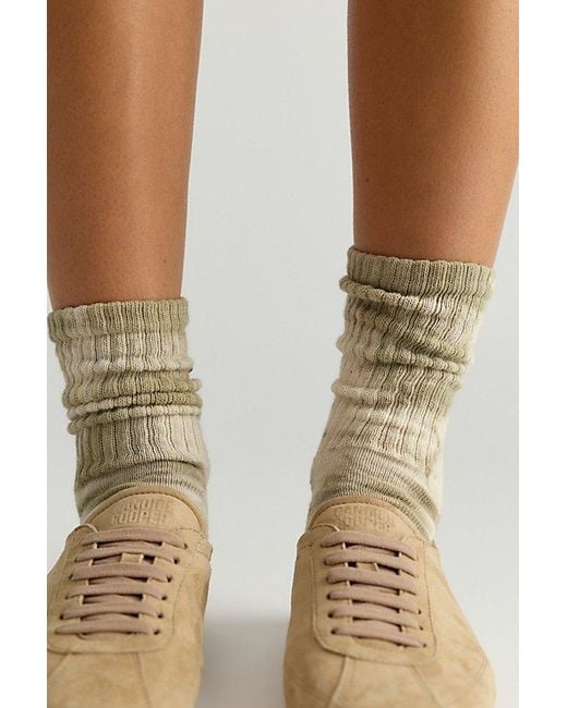 American Trench Green Natural Tie-Dyed Socks By