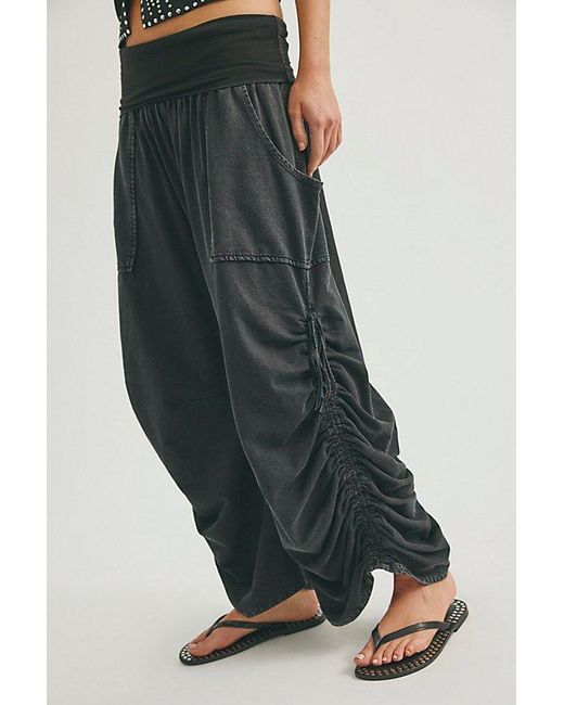 Free People Black Sawyer Low-Rise Pull-On Knit Pants