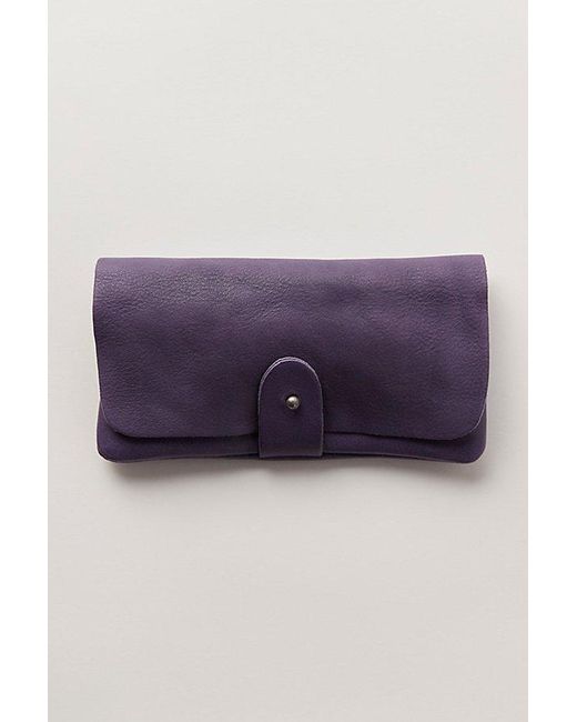 Free People Purple Pulito Leather Wallet