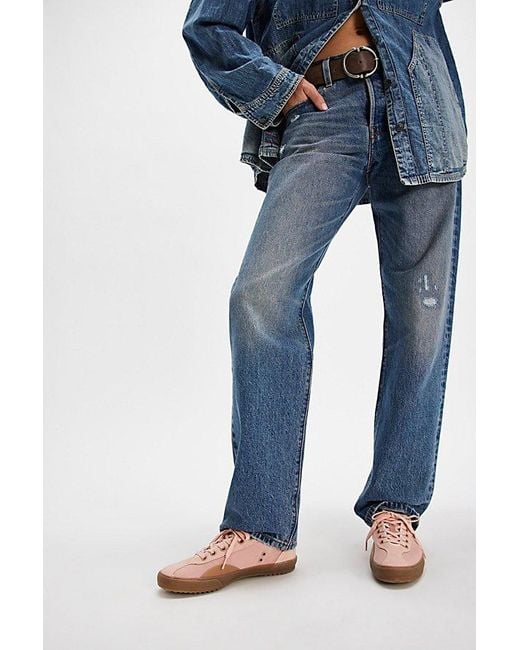 Free People Blue Lacoste Backslam Low Top Sneakers