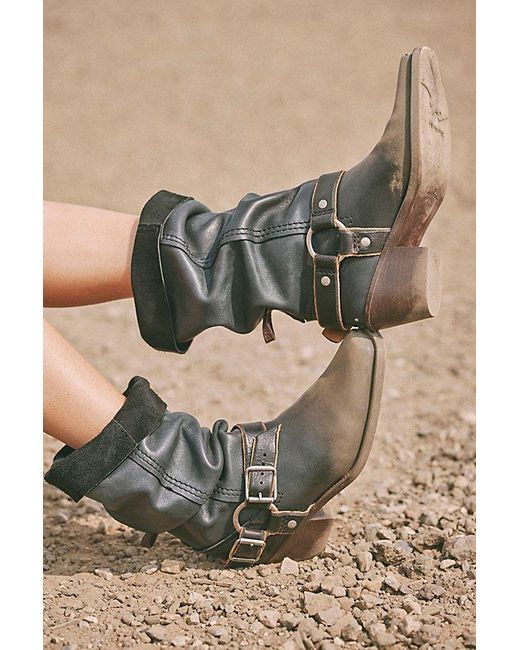 Free People Black We The Free Denver Double Buckle Boots