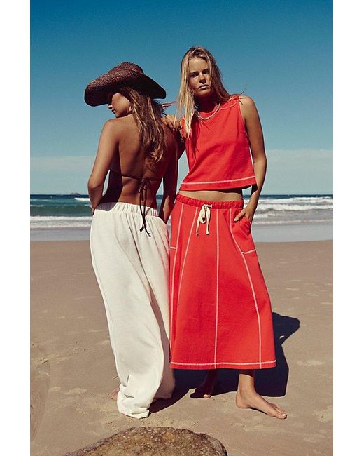 free-est Red Venetia Skirt Co-Ord By