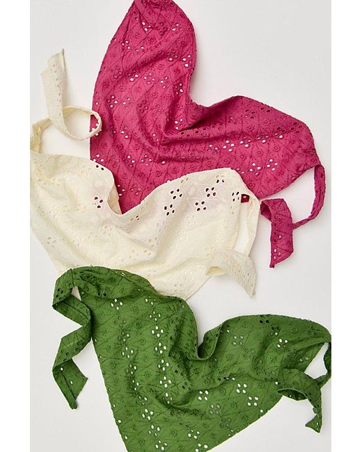 Free People Green Claro Eyelet Hair Scarf