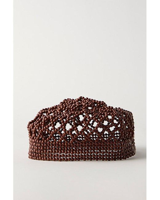 Free People Brown Noor Beaded Bucket