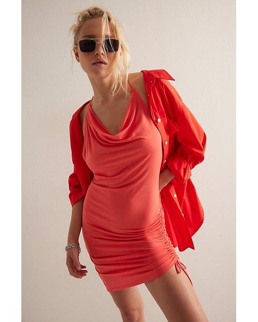 Intimately By Free People Red Chasing Sunsets Mini Slip