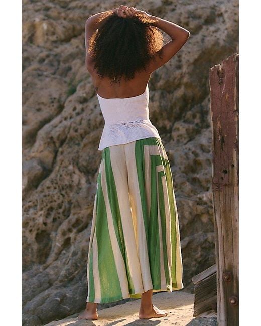 free-est Brown Liora Cotton Wide-Leg Pants By